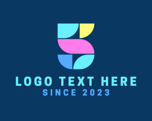 Tile - Geometric Number 5 logo design