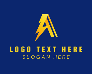 Power - Electric Bolt Letter A logo design