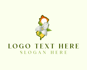 Red Clover - New Jersey Trillium Flower logo design