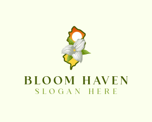 New Jersey Trillium Flower logo design