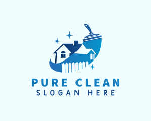 House Fence Cleaning logo design