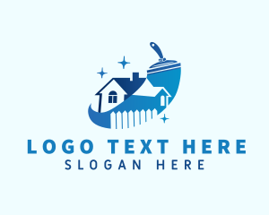Blue - House Fence Cleaning logo design