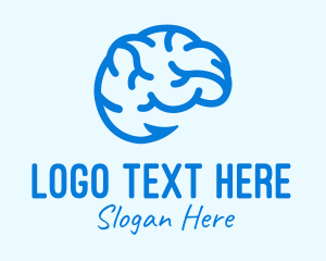 Thinking - Blue Brain Hook logo design