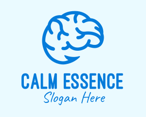 Mindfulness - Blue Brain Hook logo design