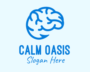 Mindfulness - Blue Brain Hook logo design