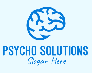 Psycho - Blue Brain Hook logo design