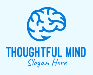 Thinking - Blue Brain Hook logo design