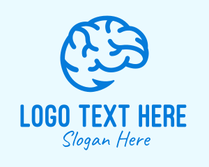 Psychology - Blue Brain Hook logo design