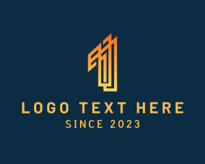 Strikethrough - Modern Linear Number 1 logo design