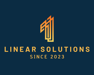 Linear - Modern Linear Number 1 logo design