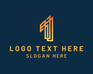 Modern Linear Number 1 Logo