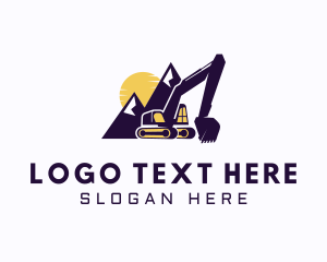 Violet - Excavator Mountain Builder logo design