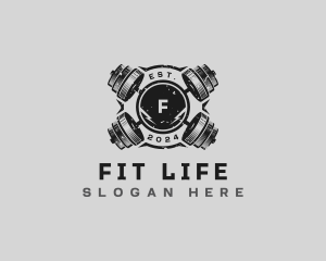 Barbell Fitness Workout logo design