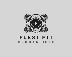 Barbell Fitness Workout logo design