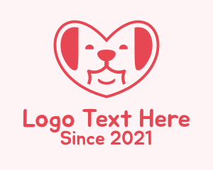 Cute - Red Dog Heart logo design