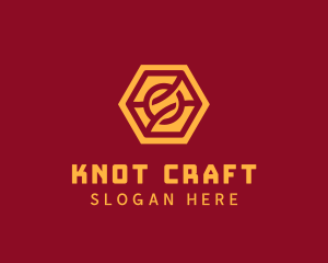 Abstract Hexagon Knot logo design