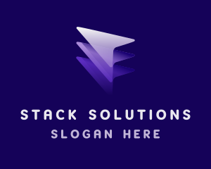 Stack - 3D Arrow Layer Business logo design