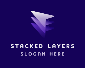 Layered - 3D Arrow Layer Business logo design
