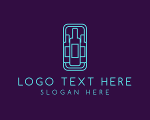 Booze - Liquor Wine Bottle logo design