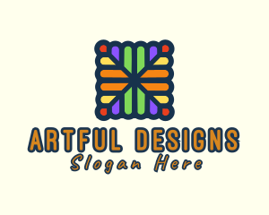 Elegant Cross Stained Glass logo design