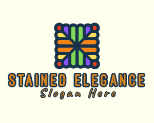 Elegant Cross Stained Glass logo design