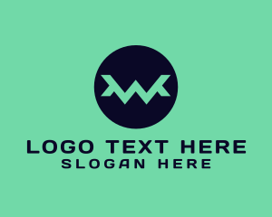 Dj - Zigzag Letter W logo design