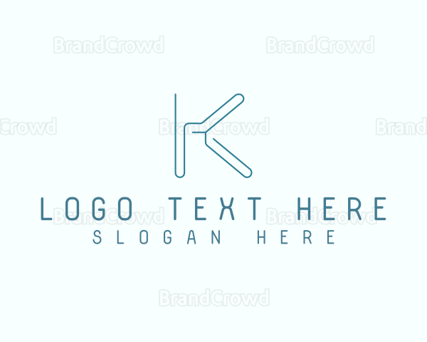 Modern Minimalist Letter K Logo