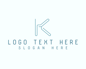 Modern Minimalist Letter K logo design
