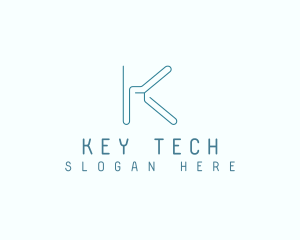 Modern Minimalist Letter K logo design