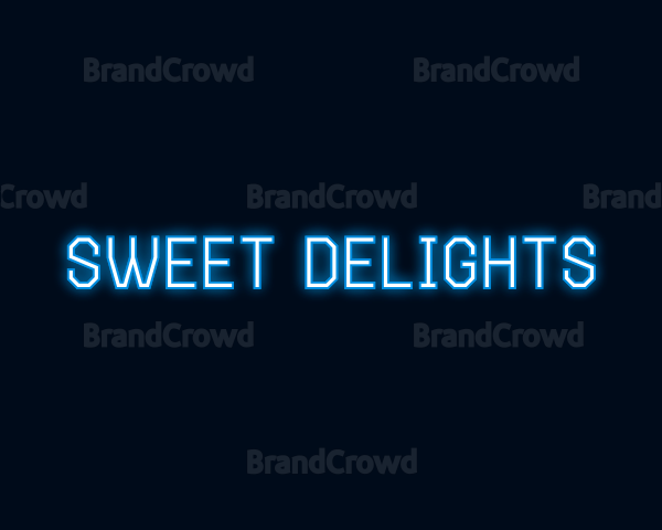 Blue Neon Light Wordmark Logo