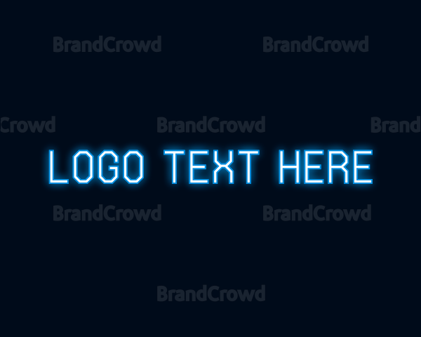 Blue Neon Light Wordmark Logo