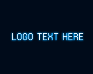 Futuristic - Blue Neon Light Wordmark logo design