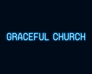 Blue Neon Light Wordmark Logo