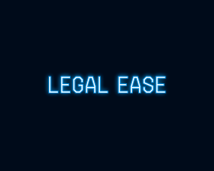 Blue Neon Light Wordmark Logo