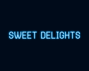 Blue Neon Light Wordmark Logo