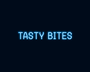 Blue Neon Light Wordmark Logo