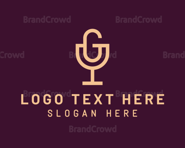 Wine Glass Letter G Podcast Logo