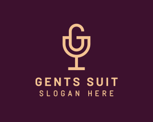 Wine Glass Letter G Podcast logo design