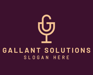 Wine Glass Letter G Podcast logo design