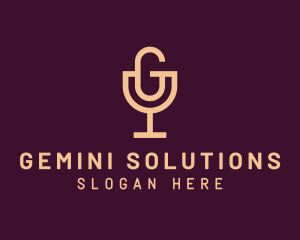 Wine Glass Letter G Podcast logo design