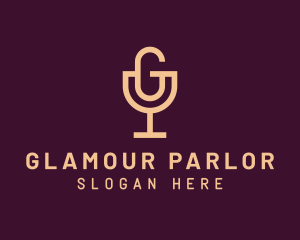 Wine Glass Letter G Podcast logo design