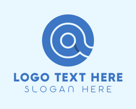 White Circle - Blue Letter A logo design