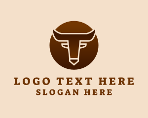 Bull - Cow Horn Ranch logo design