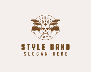 Punk Skull Drummer logo design