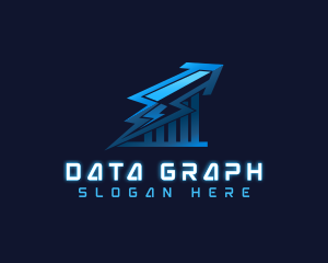 Lightning Arrow Statistic logo design