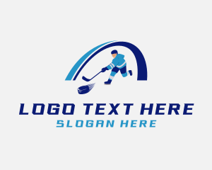 Hockey - Hockey Puck Athlete logo design