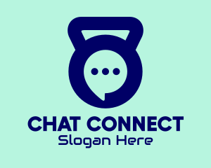Chatting - Kettlebell Chat Bubble logo design