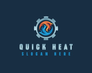 Ventilation Heating Cooling logo design