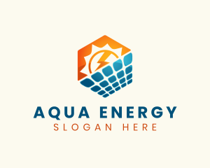 Hexagon Solar Panel Energy logo design