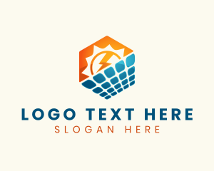 Thermal - Hexagon Solar Panel Energy logo design